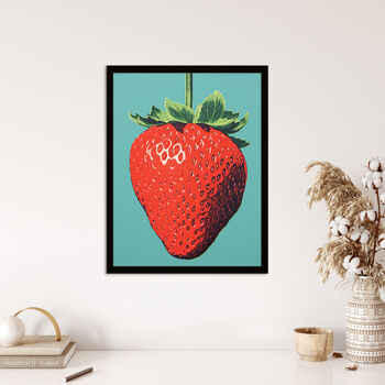 Duotone Dessert Red Strawberry Wall Art Print, 4 of 6