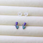 Enamel Tiny Tulip Stud Earrings, thumbnail 3 of 6