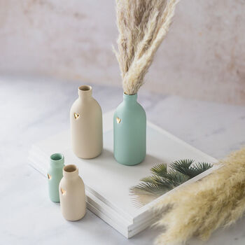 Pastel Bottle Vase With Gold Heart, 7 of 12