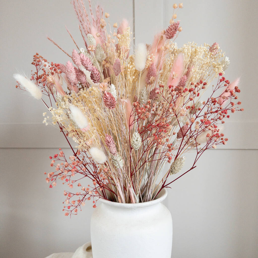 Baby Pink Gypsophila Dried Flower Arrangement By Willow Cottage Flowers