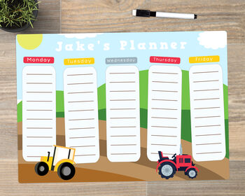 Personalised Children's Tractor Weekly Planner, 2 of 5