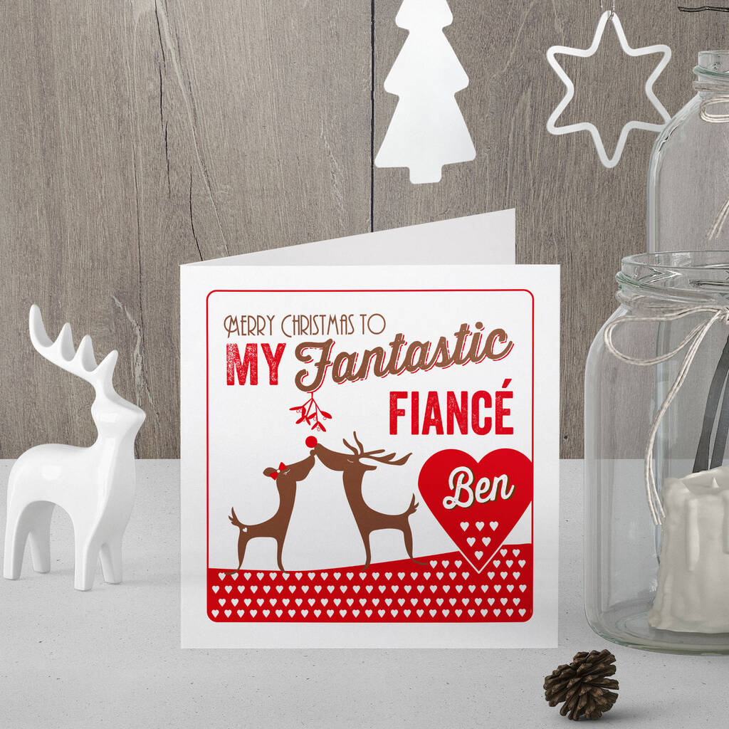 Personalised Fiancé Or Fiancee Christmas Card, 1 of 4