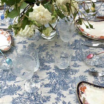 Blue Toile Tablecloth Limoux, 5 of 7