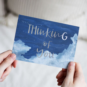 Clouds 'Thinking Of You' Foil Illustrated Card, 2 of 2