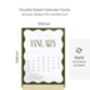 2025 Wavy Desk Calendar With Wooden Holder, thumbnail 8 of 10