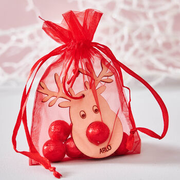 Personalised Chocolate Reindeer Christmas Place Setting, 4 of 5