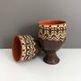 Pair Of Stoneware Wine Glasses In Coffee Colour, thumbnail 6 of 6