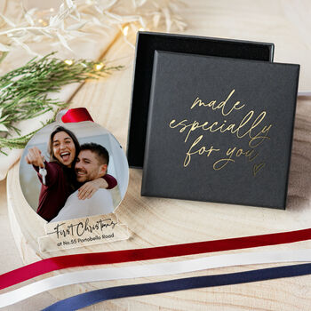Personalised First Christmas New Home Photo Ornament, 3 of 11