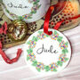 'Harlequin Pine Cone' Personalised Christmas Decoration, thumbnail 3 of 3
