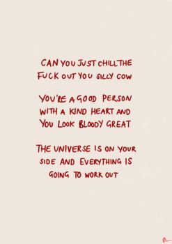 The Universe Is On Your Side | Motivational Red Art Print, 3 of 3