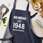 Personalised Blue Denim Established Year Apron, thumbnail 3 of 3