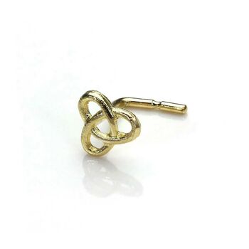 9ct Yellow Gold Celtic Knot L Shaped Nose Stud, 2 of 3