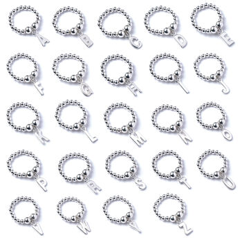 Sterling Silver Ball Bead Ring With Letter Initial, 2 of 9