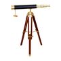Black Leather And Brass Table Top Telescope, thumbnail 1 of 7