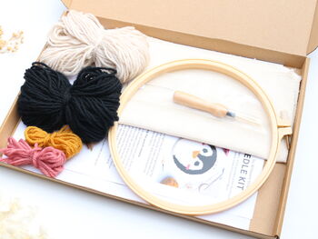 Penguin Punch Needle Diy Beginner Embroidery Kit, 6 of 7