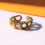 Adjustable Open Gold Plated Chain Ring, thumbnail 2 of 9