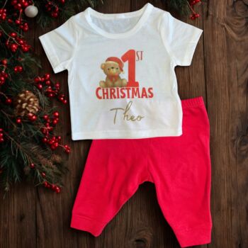 Personalised First Christmas Teddy Bear Pyjamas, 2 of 2