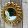 Small Gold Sunburst Mirror 18cm Round Boho Flower Gift, thumbnail 4 of 7