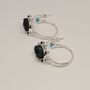Black Onyx, Agate, Turquoise Earrings, Sterling Silver, thumbnail 2 of 8