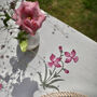 Floral Pink And Green Block Printed Tablecloth, thumbnail 8 of 9