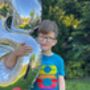 Birthday Big Rainbow Number Kids Organic T Shirt, thumbnail 4 of 8