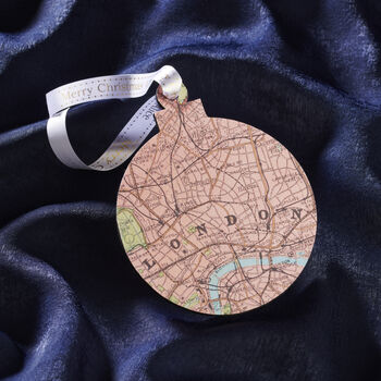 Personalised Wooden Bauble Map Decoration, 2 of 3