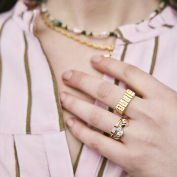 Molten Jewelled Adjustable Ring, 2 of 9