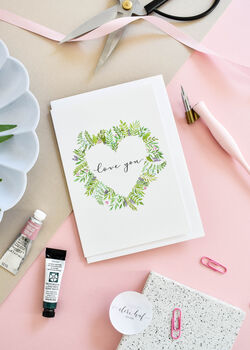 Floral “Love You” Valentine's Card, 2 of 5