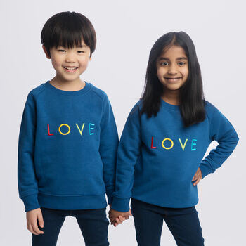 'Love' Embroidered Children's Organic Sweatshirt, 3 of 7
