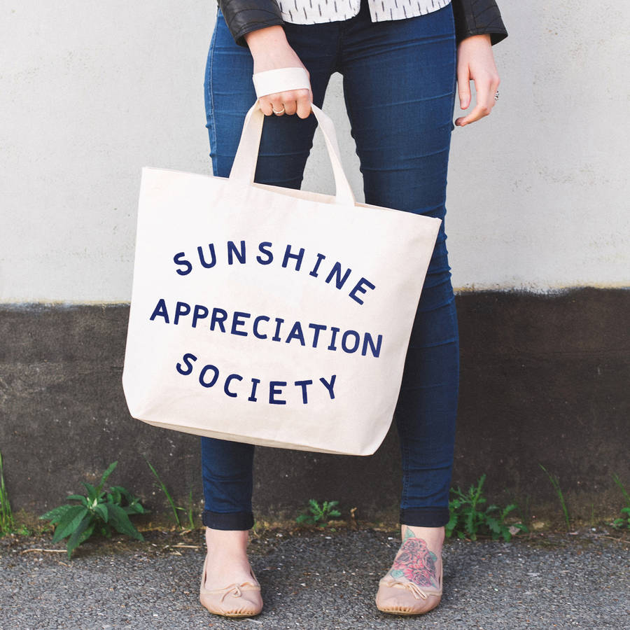 'sunshine appreciation society' canvas bag by alphabet bags ...