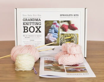 Grandma Merino Baby Booties Knitting Kit, 6 of 6