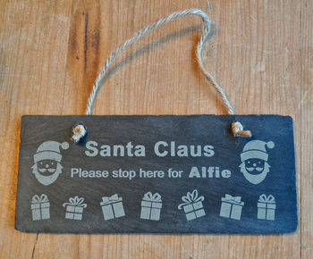 Personalised Santa Claus Slate Sign, 3 of 4