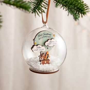 Twins First Christmas Hot Air Balloon Bauble, 4 of 4