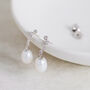 Sterling Silver Crystal Pearl Drop Earrings, thumbnail 4 of 10