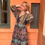 'Farren' Navy And Turquoise Paisley Maxi Dress, thumbnail 2 of 5