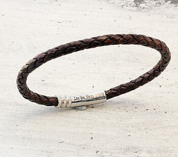 Mens Personalised Leather Bracelet, 3 of 9