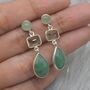 Green Amethyst, Sillimanite, Aventurine Silver Earrings, thumbnail 5 of 10