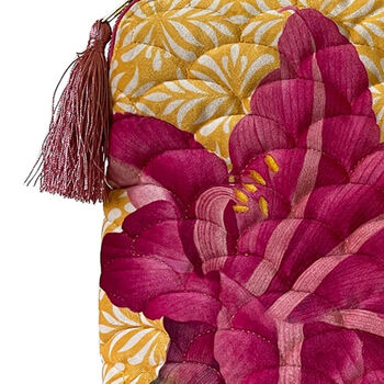 Large Quilted Velvet Make Up Bag Pink Lily, 3 of 5