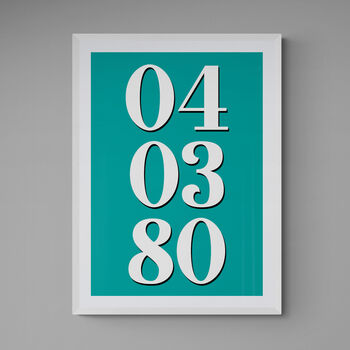 Personalised Custom Special Date Green Wall Art, 3 of 7
