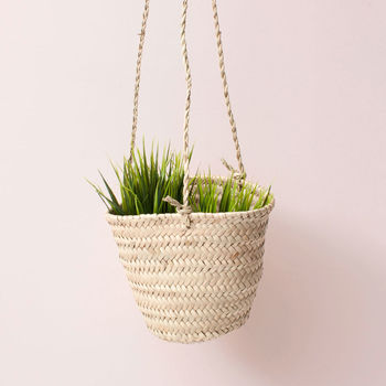 Natural Woven Hanging Planter Basket, 4 of 4
