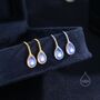 Sterling Silver Pear Shape Moonstone Droplet Drop Hook Earrings, thumbnail 3 of 11