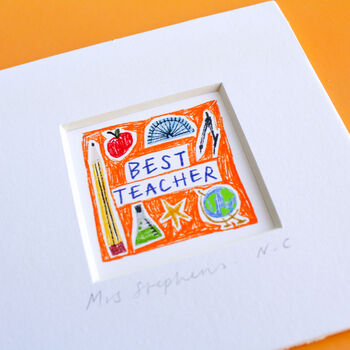 Best Teacher Personalised Mini Art Print, 5 of 10