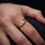 Silver Saint Michael Small Stainless Steel Signet Ring For Men, thumbnail 3 of 12