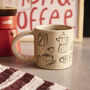 Handmade Ceramic Speckled Mug With Hand Painted Breakfast Illustration, thumbnail 1 of 8