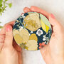 Round Coaster Chica Camellia Navy Heat And Stain Proof, thumbnail 7 of 10