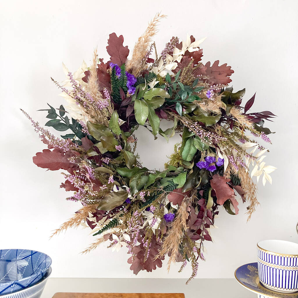 Christmas Wreath With Heather And Grasses, 1 of 4