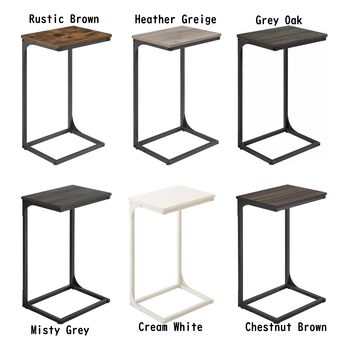 C Shaped Sofa Side Table Bedside Table With Metal Frame, 9 of 9