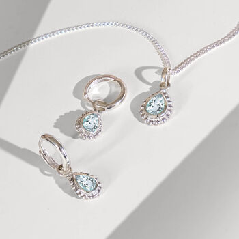 March Birthstone Aquamarine Sterling Silver Necklace, 3 of 11