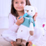 Hand Knitted Personalised Polar Bear Teddy, thumbnail 2 of 12