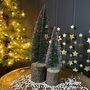Bristle Tree With Red Bells On Log Christmas Decoration, thumbnail 2 of 2